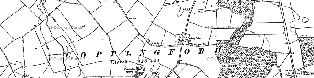 Old map of Aversley Wood in 1887