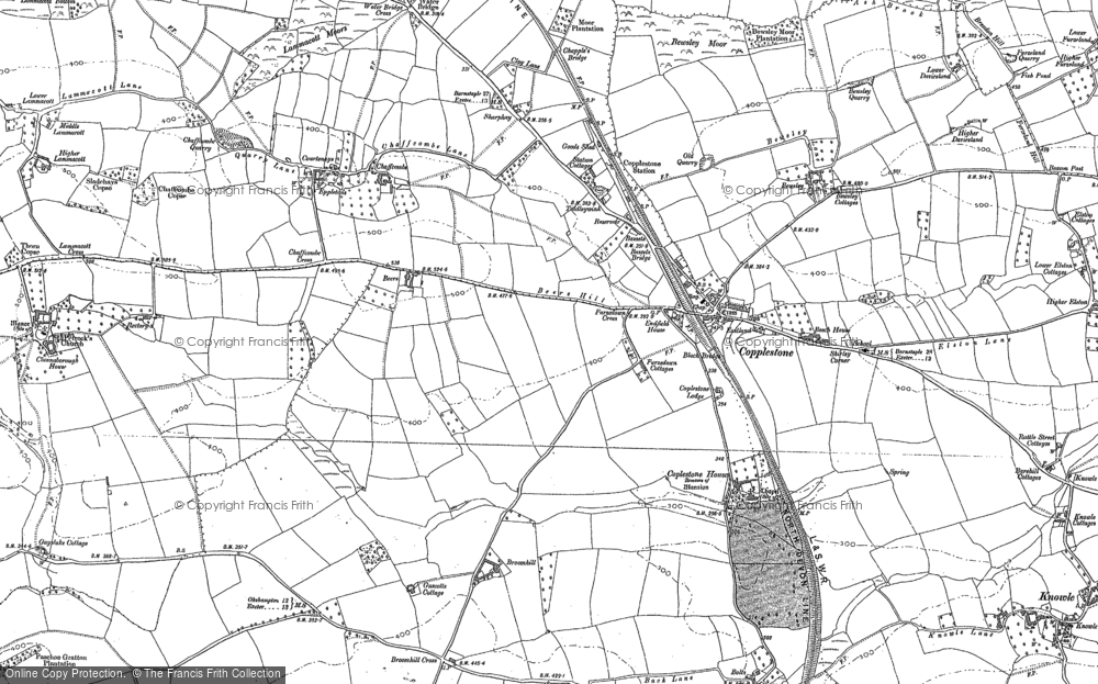 Old Map of Copplestone, 1886 in 1886
