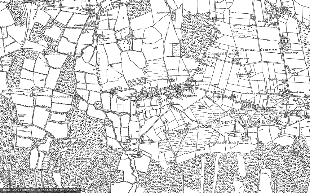 Old Map of Historic Map covering Copthorne Bank in 1910