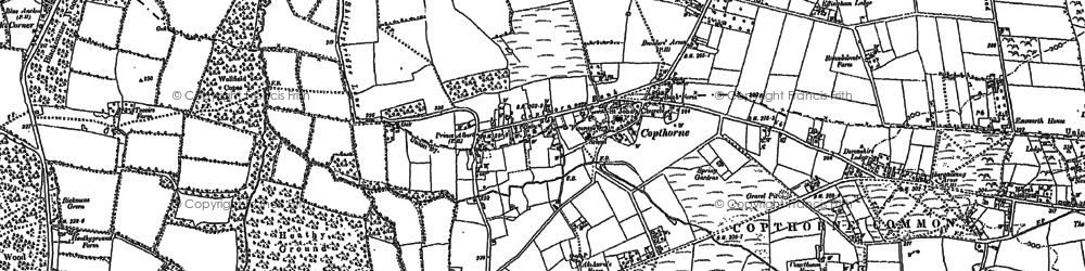 Old map of Copthorne in 1910
