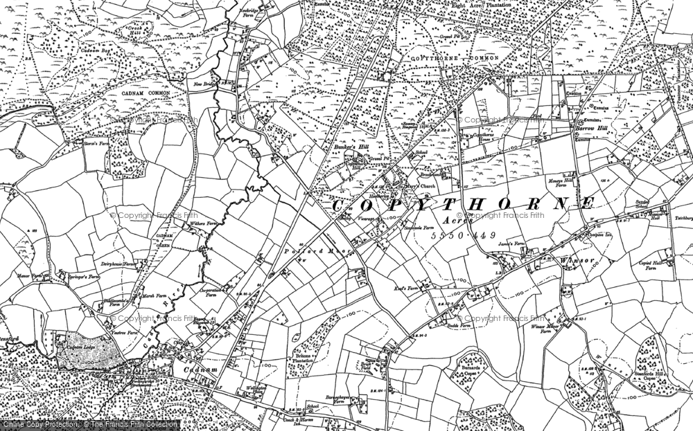 Old Map of Copythorne, 1895 - 1896 in 1895