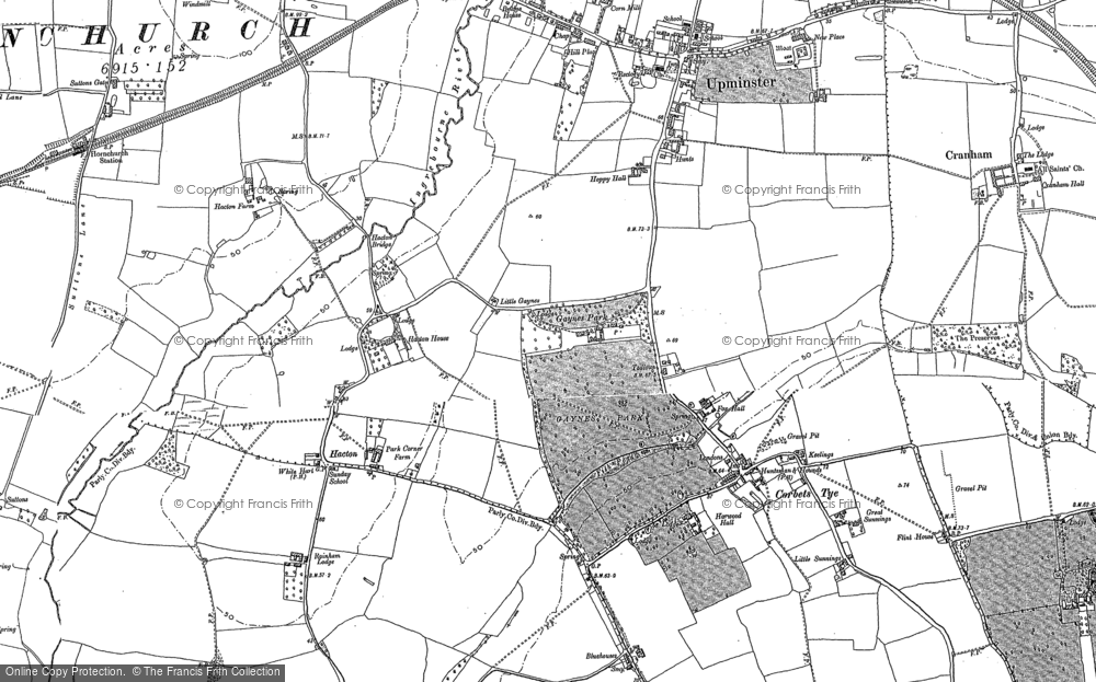 Old Map of Historic Map covering Hacton in 1895