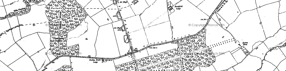 Old map of Brookfield Plantation in 1884
