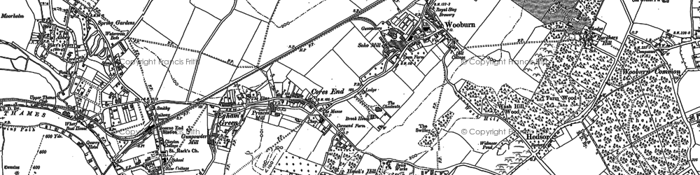 Old map of Hawks Hill in 1897