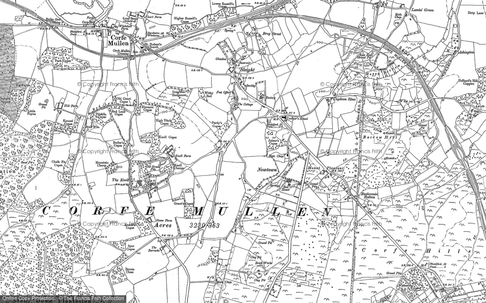 Old Map of Corfe Mullen, 1887 in 1887
