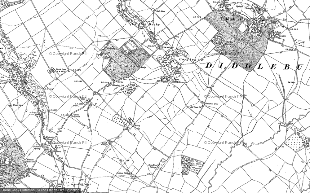 Old Map of Corfton, 1883 in 1883