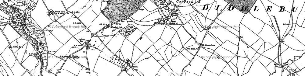 Old map of Corfton in 1883