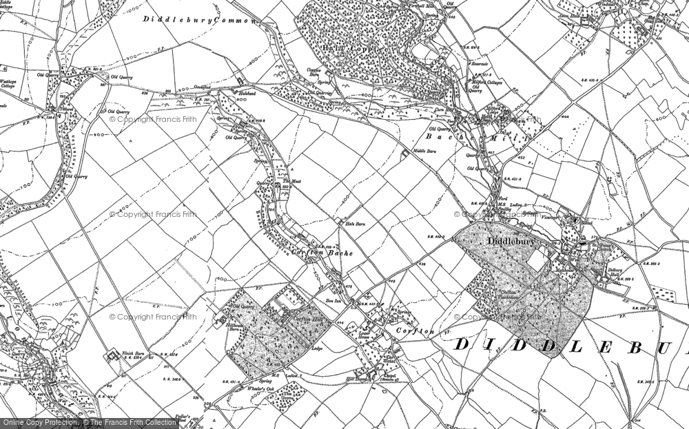 Old Map of Corfton Bache, 1883 in 1883