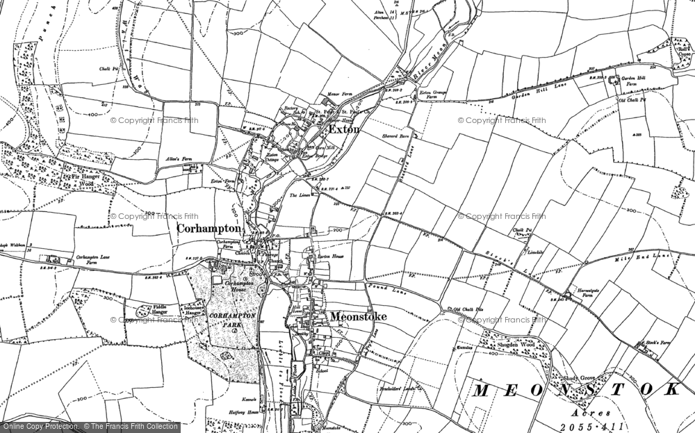 Old Map of Corhampton, 1895 in 1895