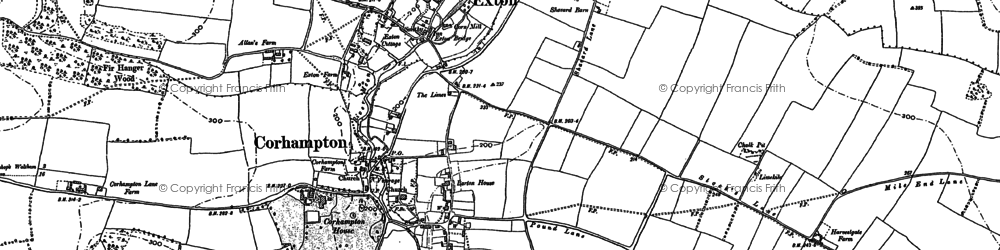 Old map of Corhampton in 1895