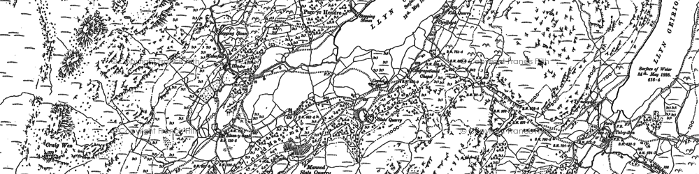 Old map of Llyn Crafnant in 1887