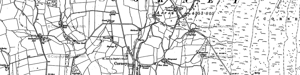 Old map of Corney in 1898