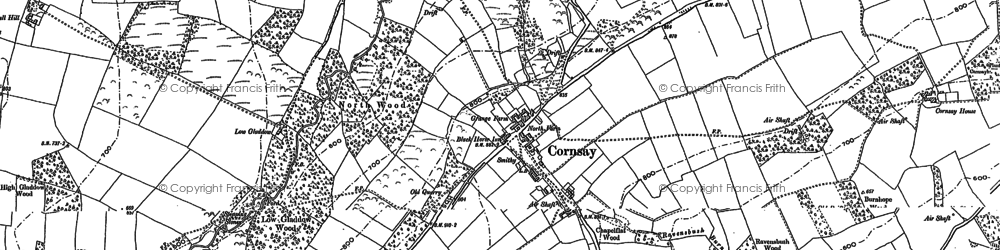 Old map of Cornsay in 1895
