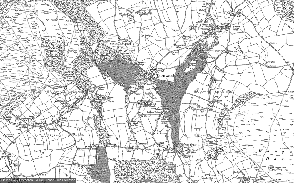 Old Map of Cornwood, 1886 in 1886