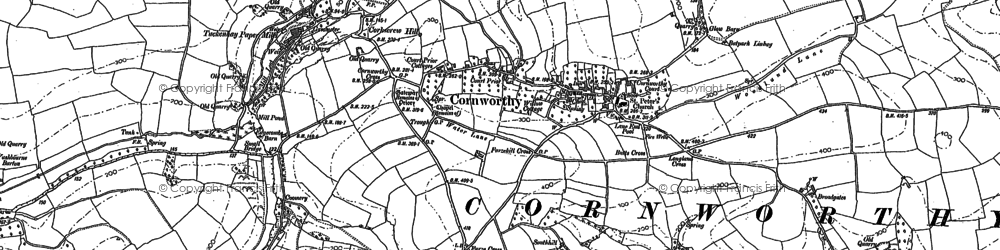 Old map of Cornworthy in 1886