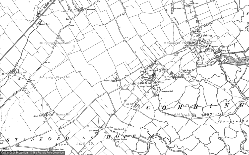 Old Map of Corringham, 1895 in 1895