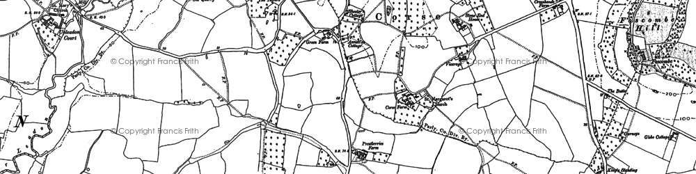 Old map of Pillows Green in 1882