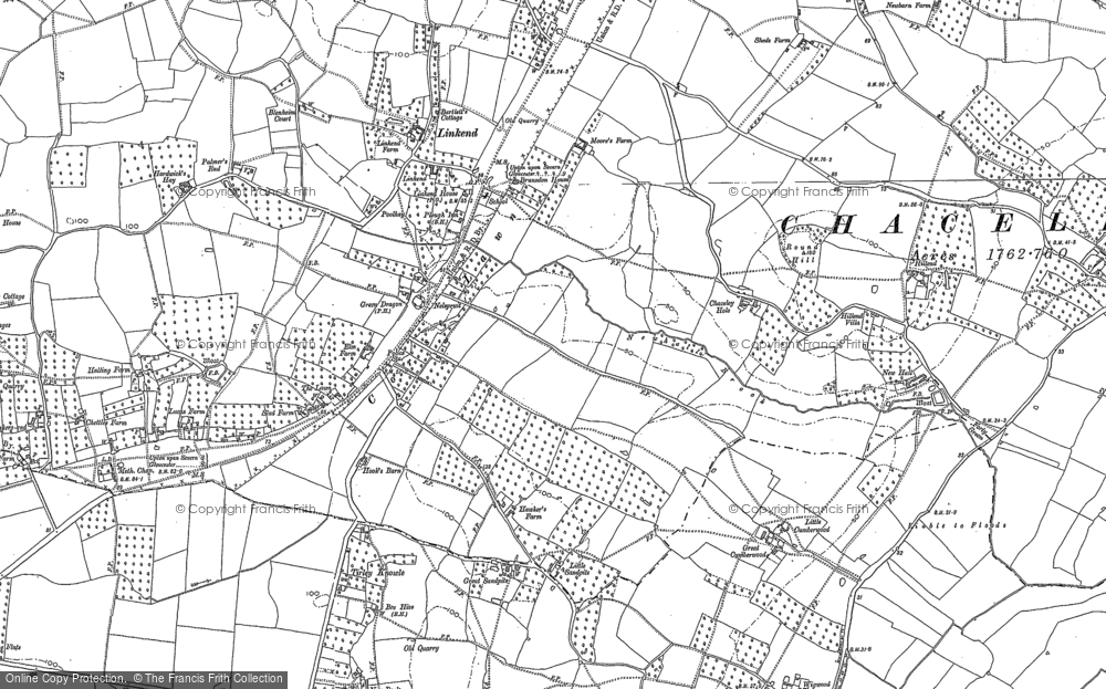 Old Map of Historic Map covering Linkend in 1883