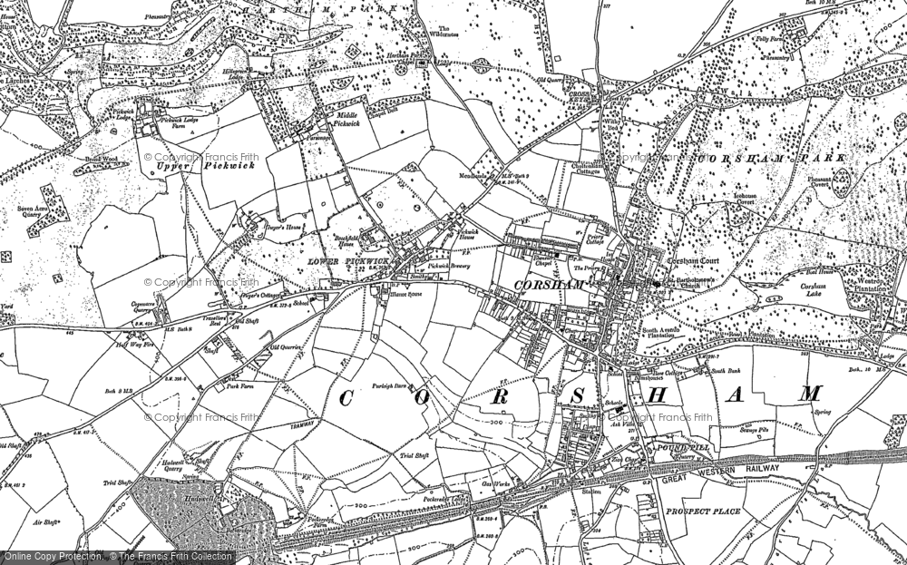 Old Map of Historic Map covering Cross Keys in 1919