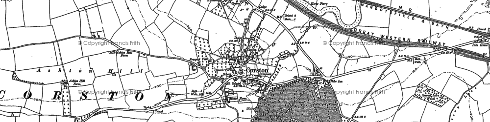 Old map of Corston in 1882