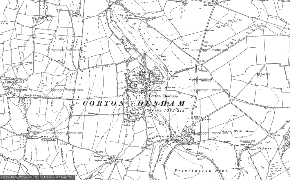 Old Map of Corton Denham, 1885 - 1901 in 1885