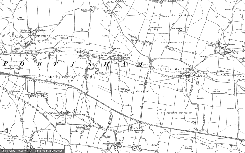 Old Map of Coryates, 1886 - 1901 in 1886