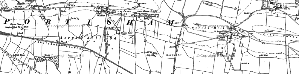 Old map of Coryates in 1886