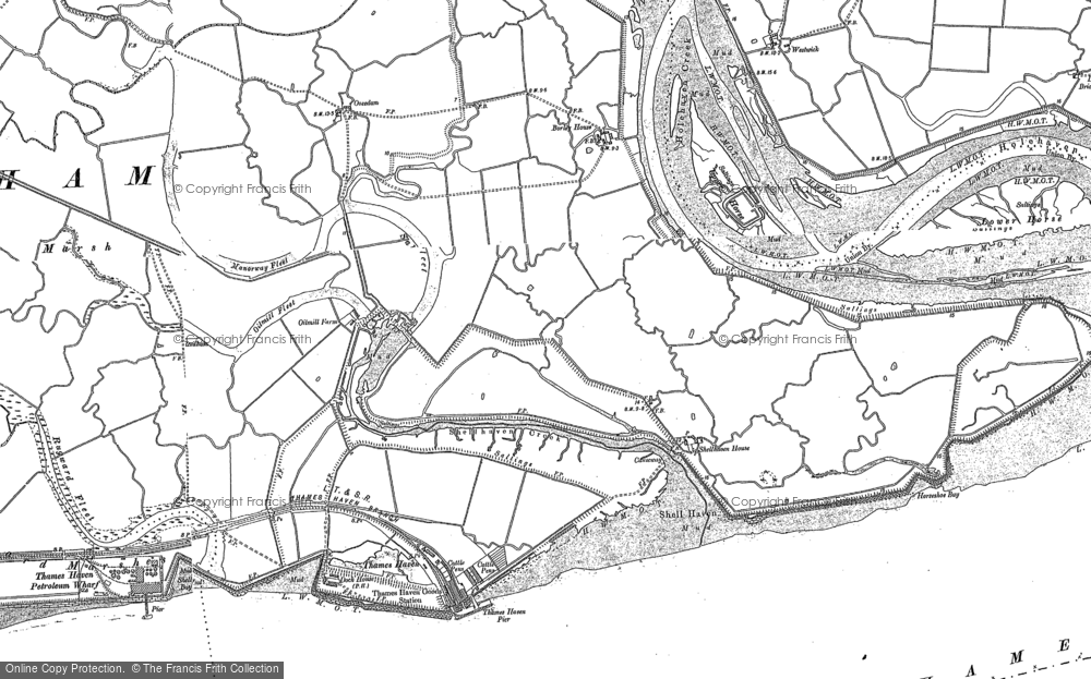 Old Map of Historic Map covering Blythe Sands in 1895