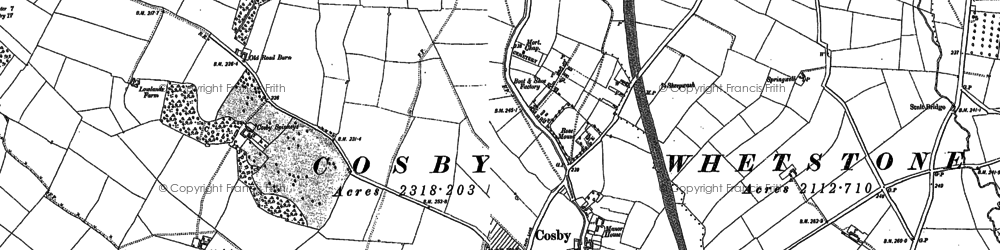 Old map of Cosby in 1885
