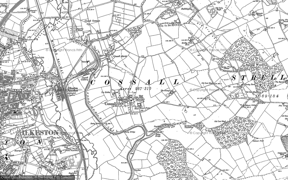 Old Map of Cossall, 1899 in 1899