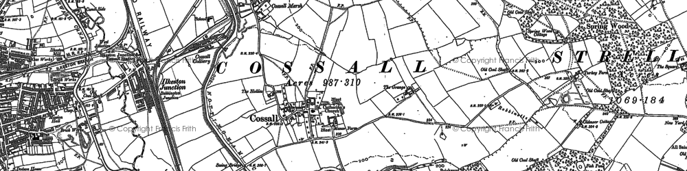 Old map of Cossall in 1899