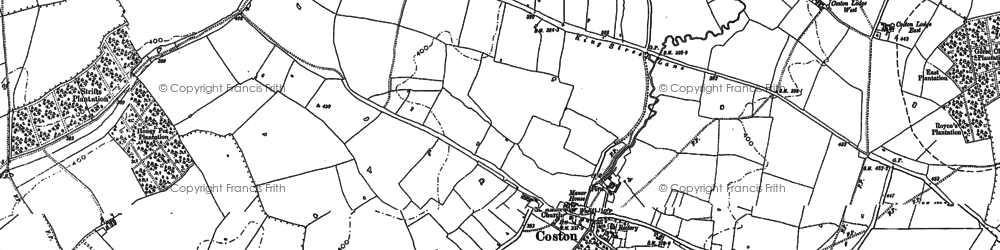 Old map of Coston in 1902