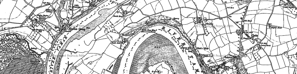 Old map of Cotehele in 1905
