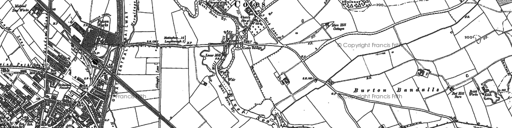 Old map of Cotes in 1883
