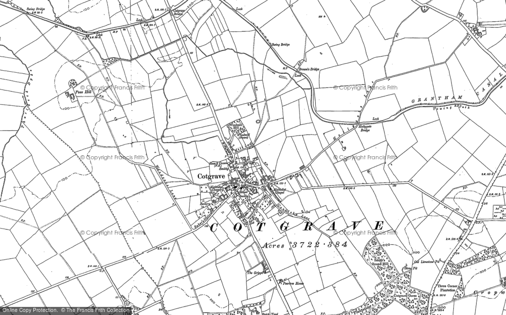Old Map of Cotgrave, 1883 - 1899 in 1883