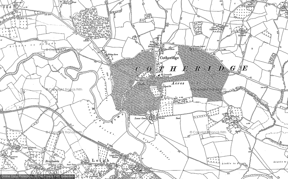 Old Map of Historic Map covering Blackfield Green in 1884