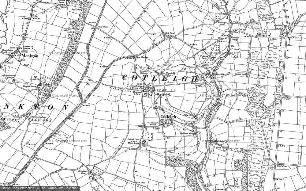 Old Map of Cotleigh, 1888 in 1888
