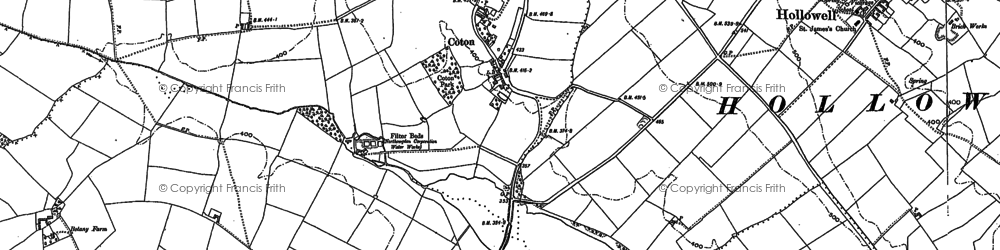 Old map of Coton in 1884