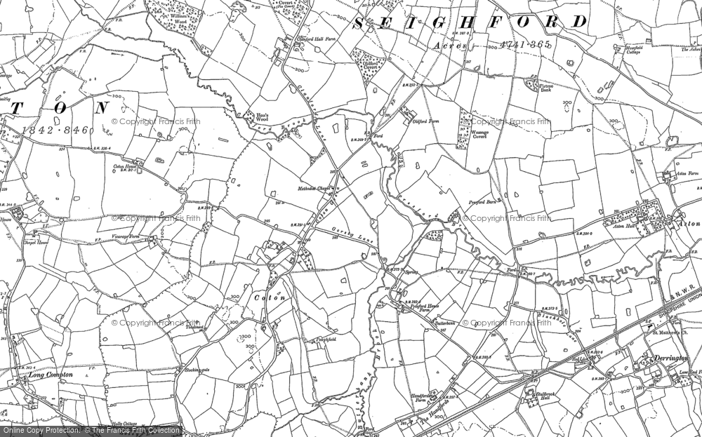 Old Map of Historic Map covering Whitecross in 1880