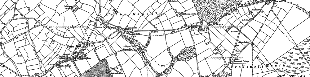 Old map of Coton Hayes in 1881