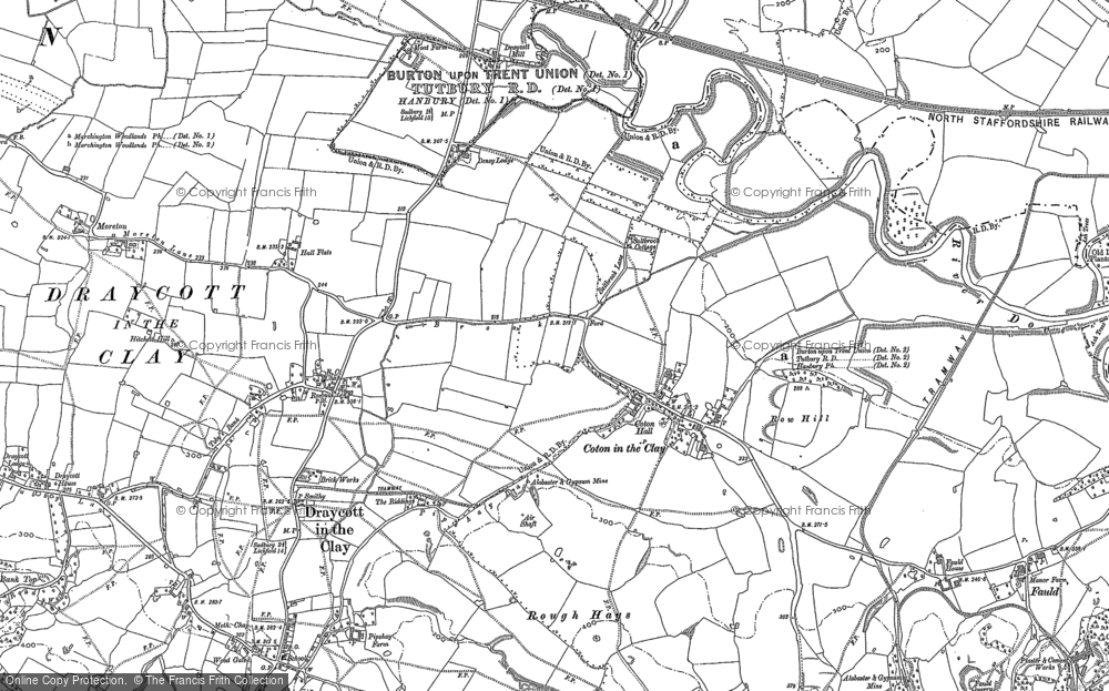 Old Map of Historic Map covering Fauld in 1900
