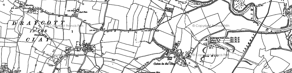Old map of Coton in the Clay in 1900