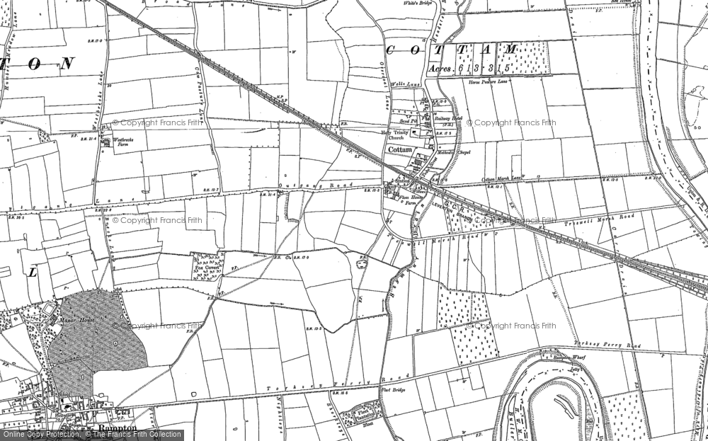 Old Map of Cottam, 1884 - 1898 in 1884