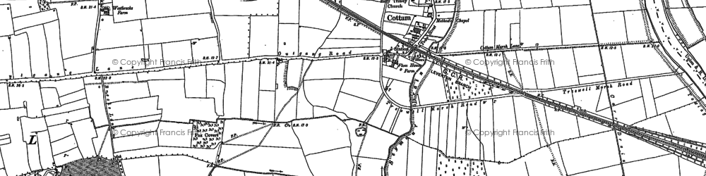 Old map of Cottam in 1884