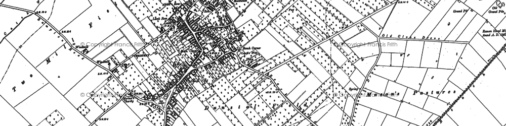 Old map of Cottenham in 1887