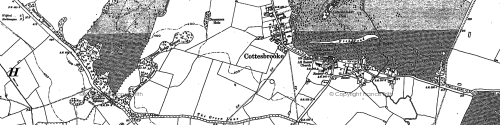 Old map of Cottesbrooke in 1884