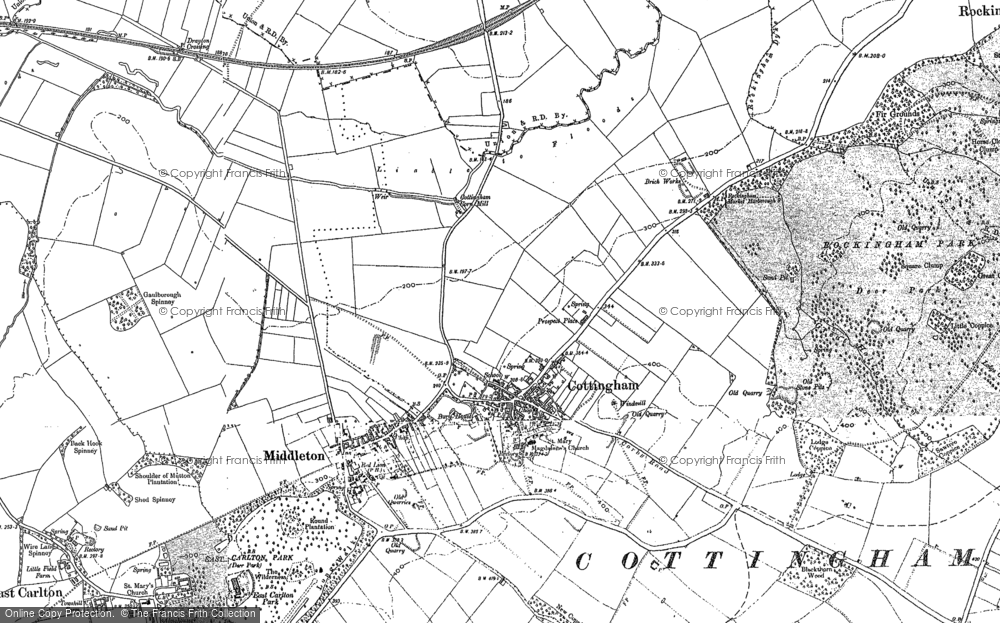 Old Map of Cottingham, 1885 - 1899 in 1885