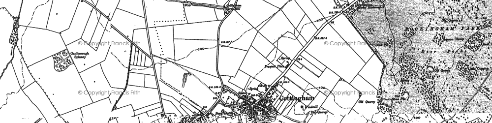 Old map of Cottingham in 1885