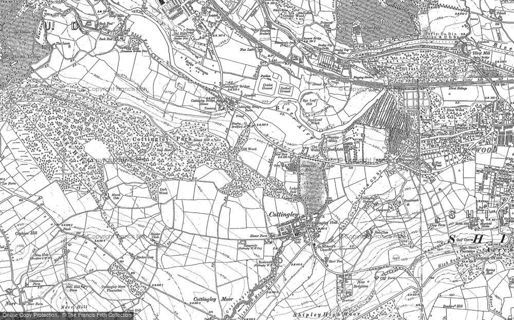 Old Map of Cottingley, 1848 - 1891 in 1848