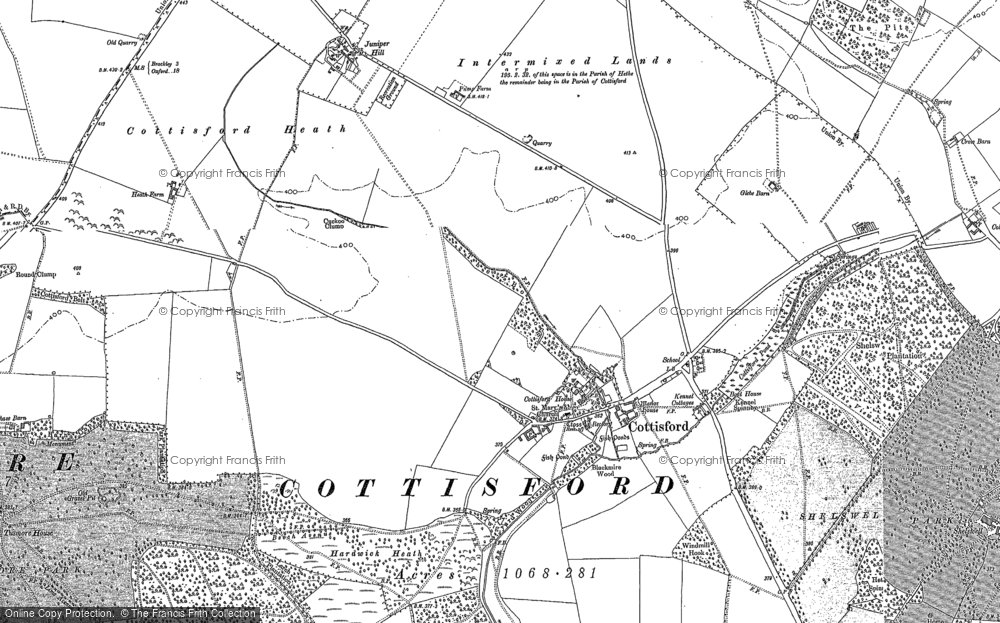 Old Map of Cottisford, 1898 - 1920 in 1898